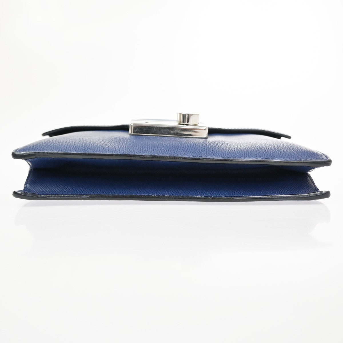 Prada Convertible Sound Top Handle Saffiano Leather, Blue, Leather, Shoulder Bag