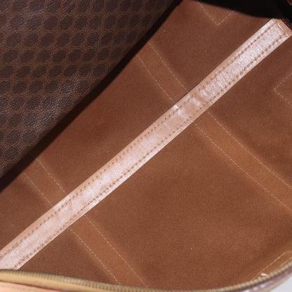 Celine Vintage Duffle Macadam Coated Canvas, Brown, PVC, Handbag