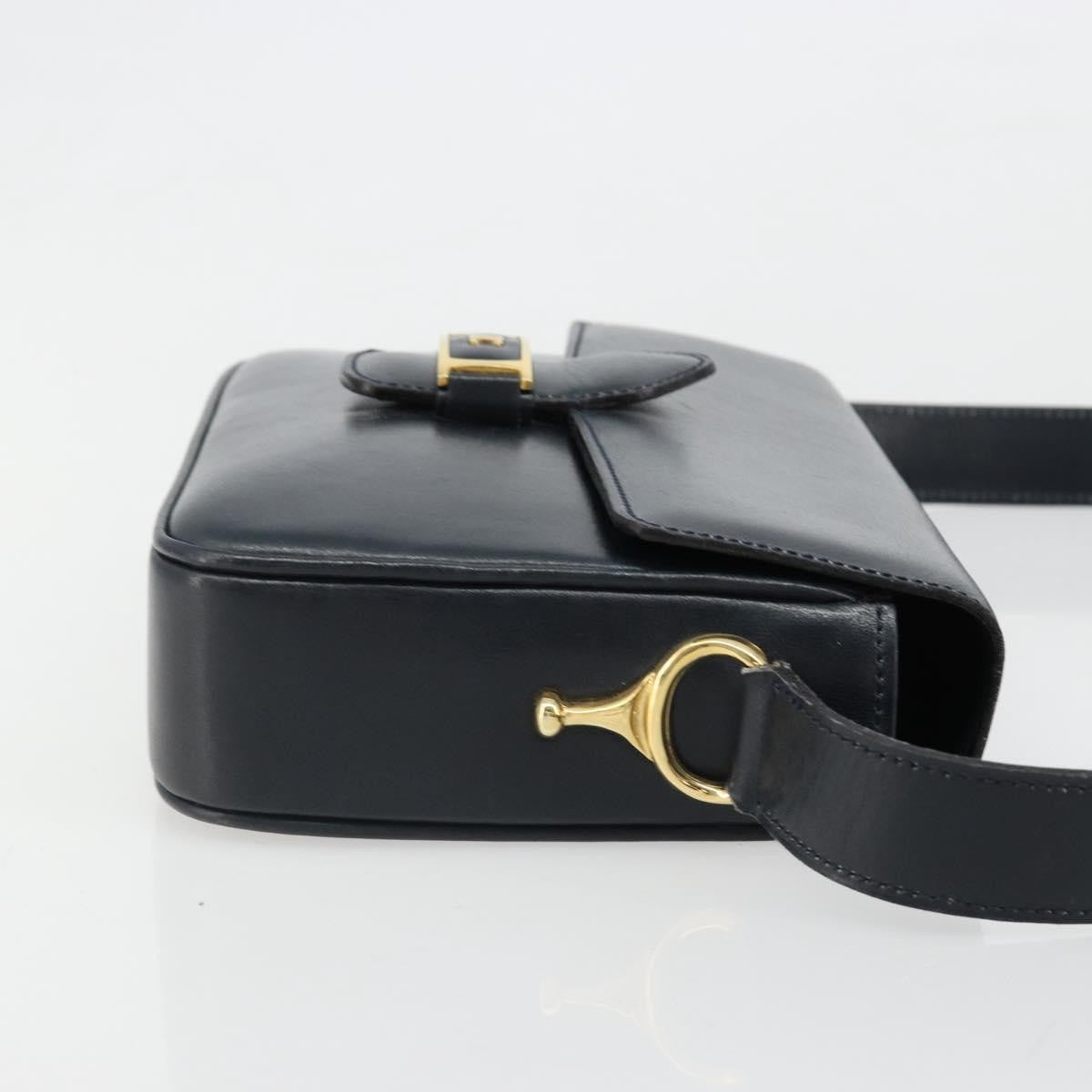 Celine Shoulder Leather, Navy, Leather, Shoulder Bag