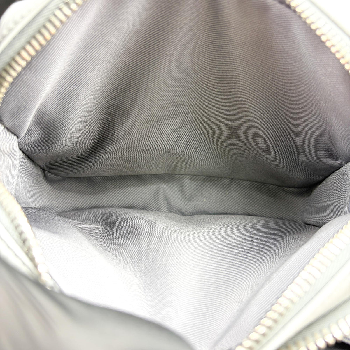 Christian Dior Double Zip CD Diamond Coated Canvas, Gray, Canvas, Crossbody Bag