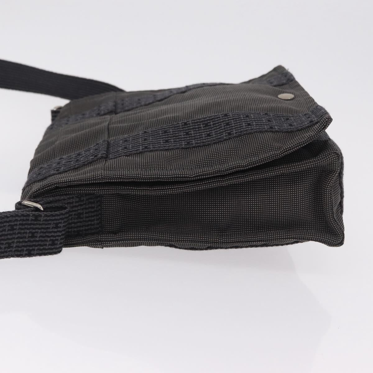 Hermes Fourre Tout Besace Messenger Toile, Gray, Canvas, Handbag