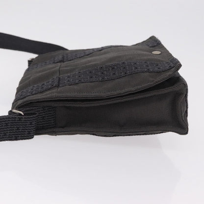 Hermes Fourre Tout Besace Messenger Toile, Gray, Canvas, Handbag