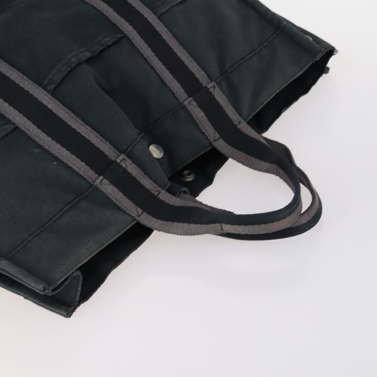 Hermes Fourre Tout Tote Canvas, BLACK, CANVAS, Handbag