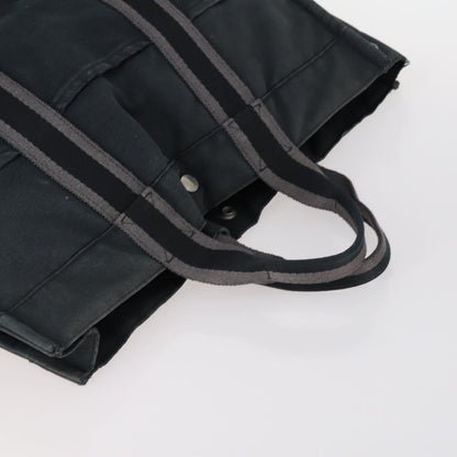 Hermes Fourre Tout Tote Canvas, BLACK, CANVAS, Handbag