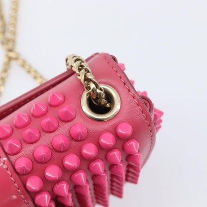 Christian Louboutin Sweet Charity Spiked Leather, Pink, Leather, Crossbody Bag