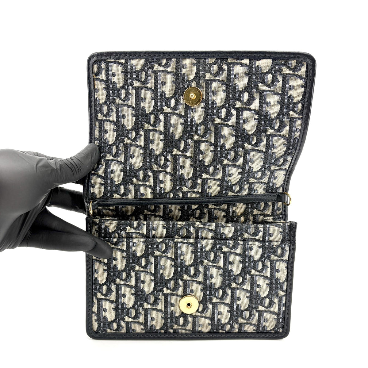 Christian Dior 30 Montaigne 2-in-1 Oblique Canvas, Navy, Other, Clutch