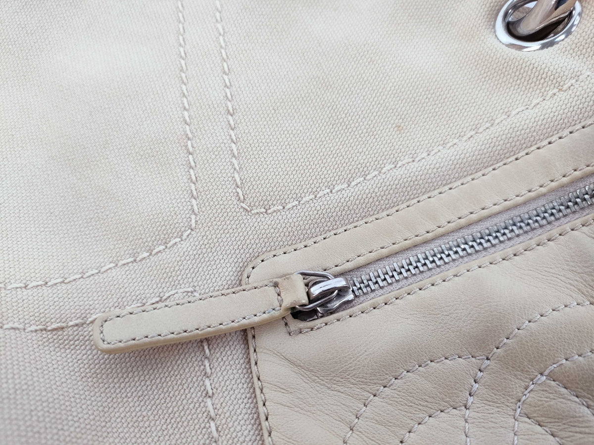 Chanel Vintage No. 5 Canvas, Beige, Canvas, Tote Bag