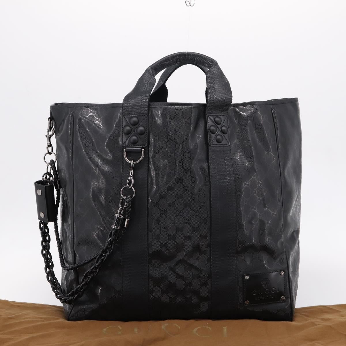 Gucci Indy Tote PVC Leather, Black, PVC, Tote Bag