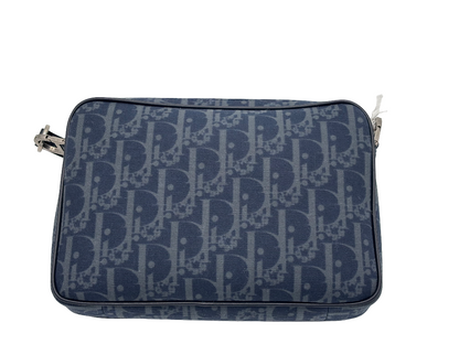 Christian Dior Saddle Tripple Pouch Oblique jacquard, Black, Denim, Crossbody Bag