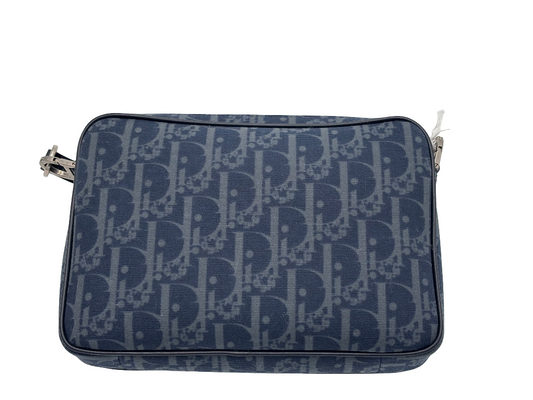 Christian Dior Saddle Tripple Pouch Oblique jacquard, Black, Denim, Crossbody Bag