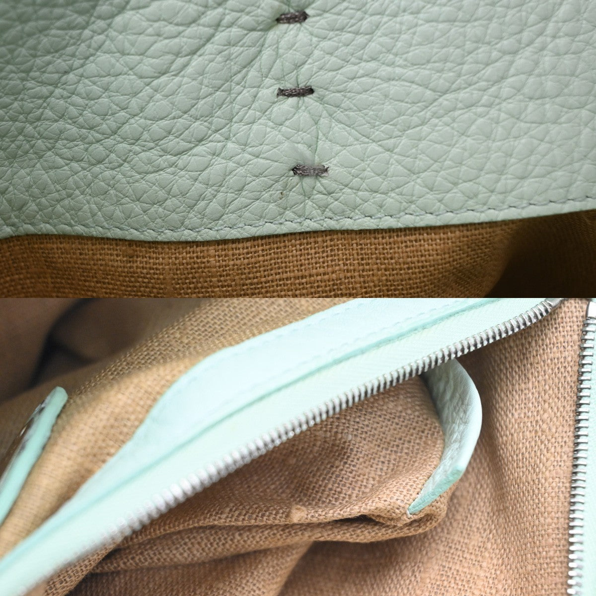 Fendi Roll Selleria Leather, Green, Leather, Tote Bag