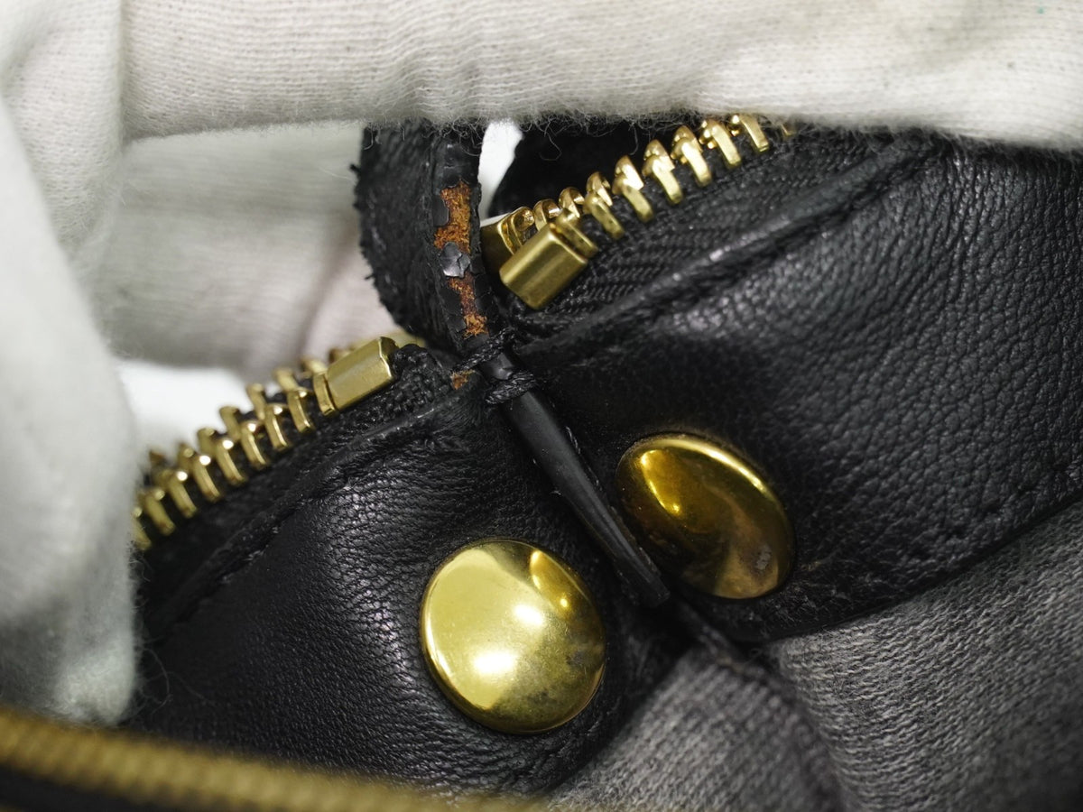 Celine Trio Leather, Black, Leather, Crossbody Bag