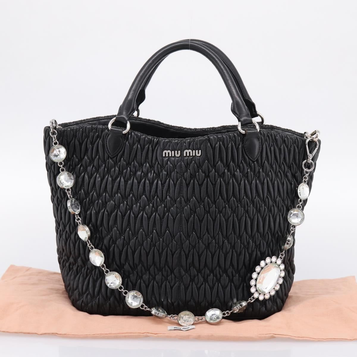 Miu Miu Shopper Tote Matelasse Leather, Black, Leather, Handbag