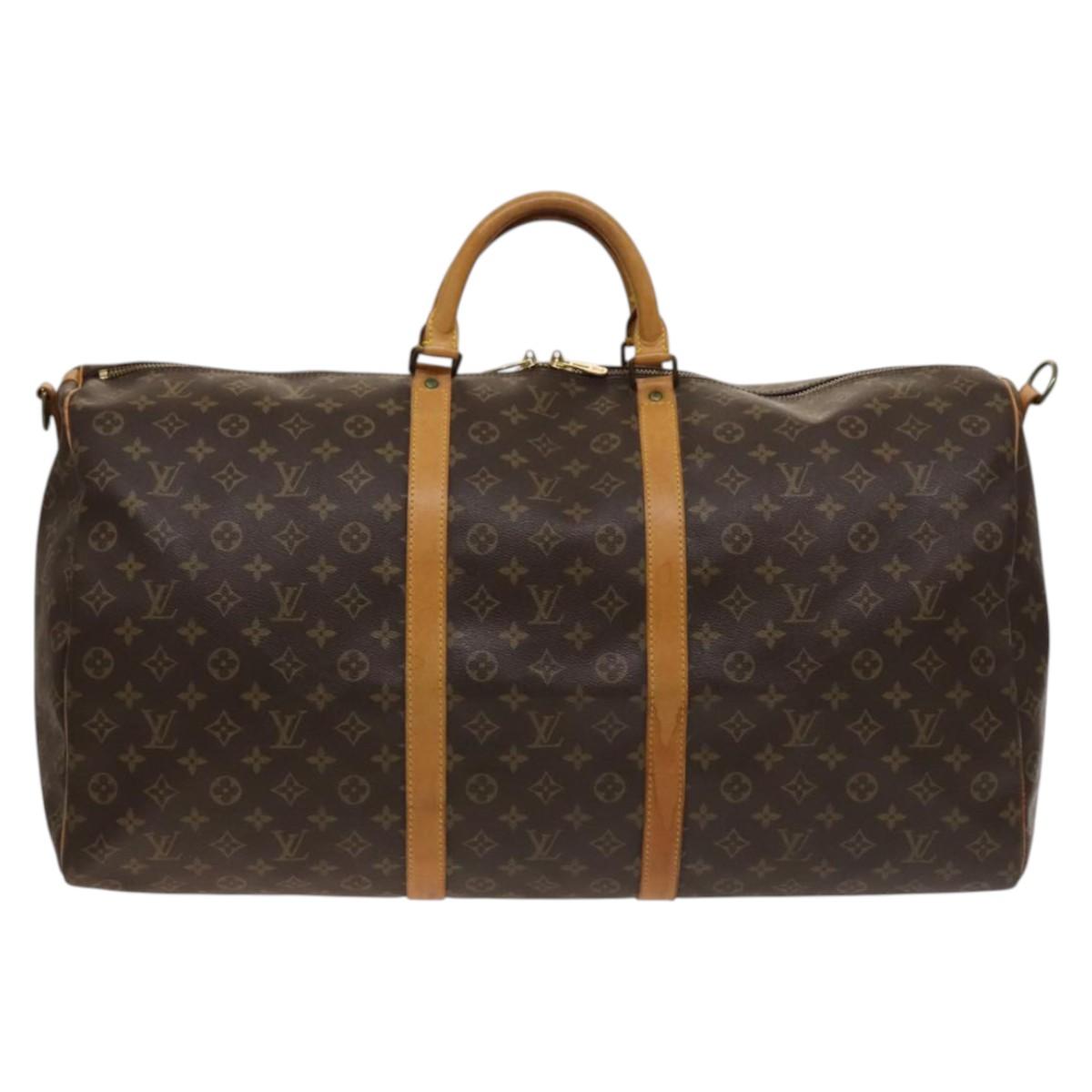 Louis Vuitton Keepall Bag Monogram Canvas, BROWN, CANVAS, Travel bag