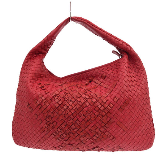 Bottega Veneta Veneta Plisse Hobo Intrecciato Nappa, Red, Leather, Shoulder Bag