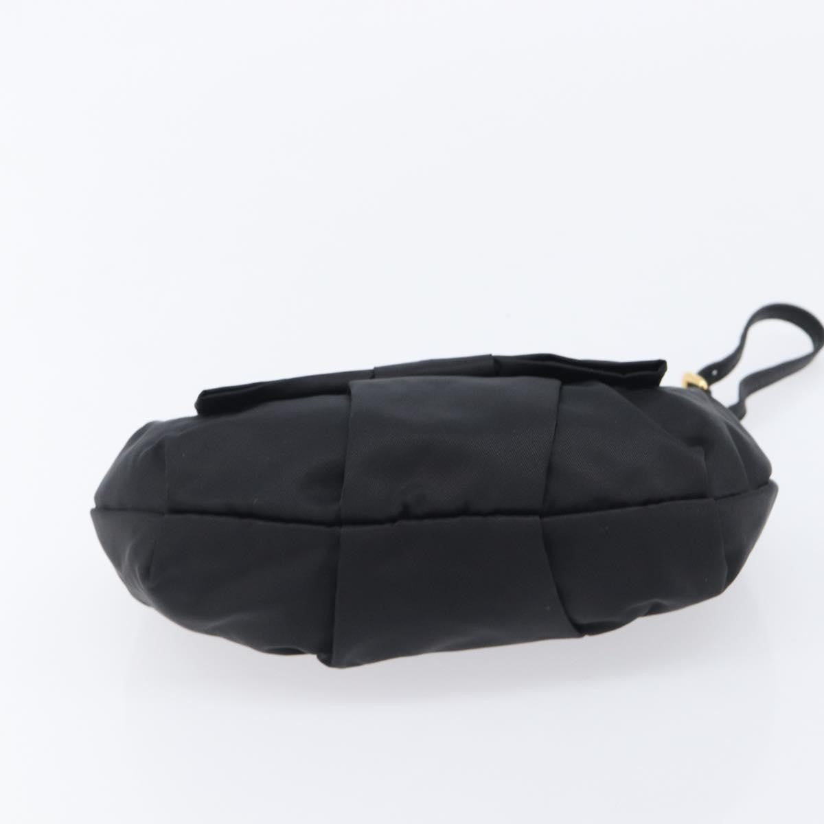 Prada Bow Wristlet Tessuto, Black, Nylon, Clutch