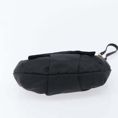 Prada Bow Wristlet Tessuto, Black, Nylon, Clutch