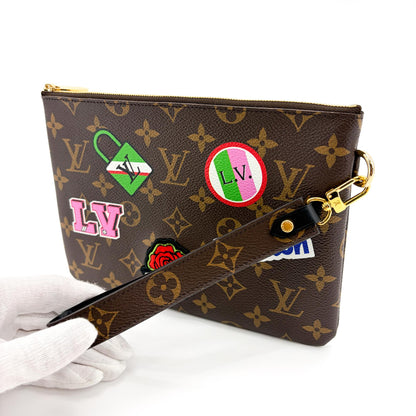 Louis Vuitton City Pouch Limited Edition Patches Monogram Canvas, Brown, Canvas, Clutch