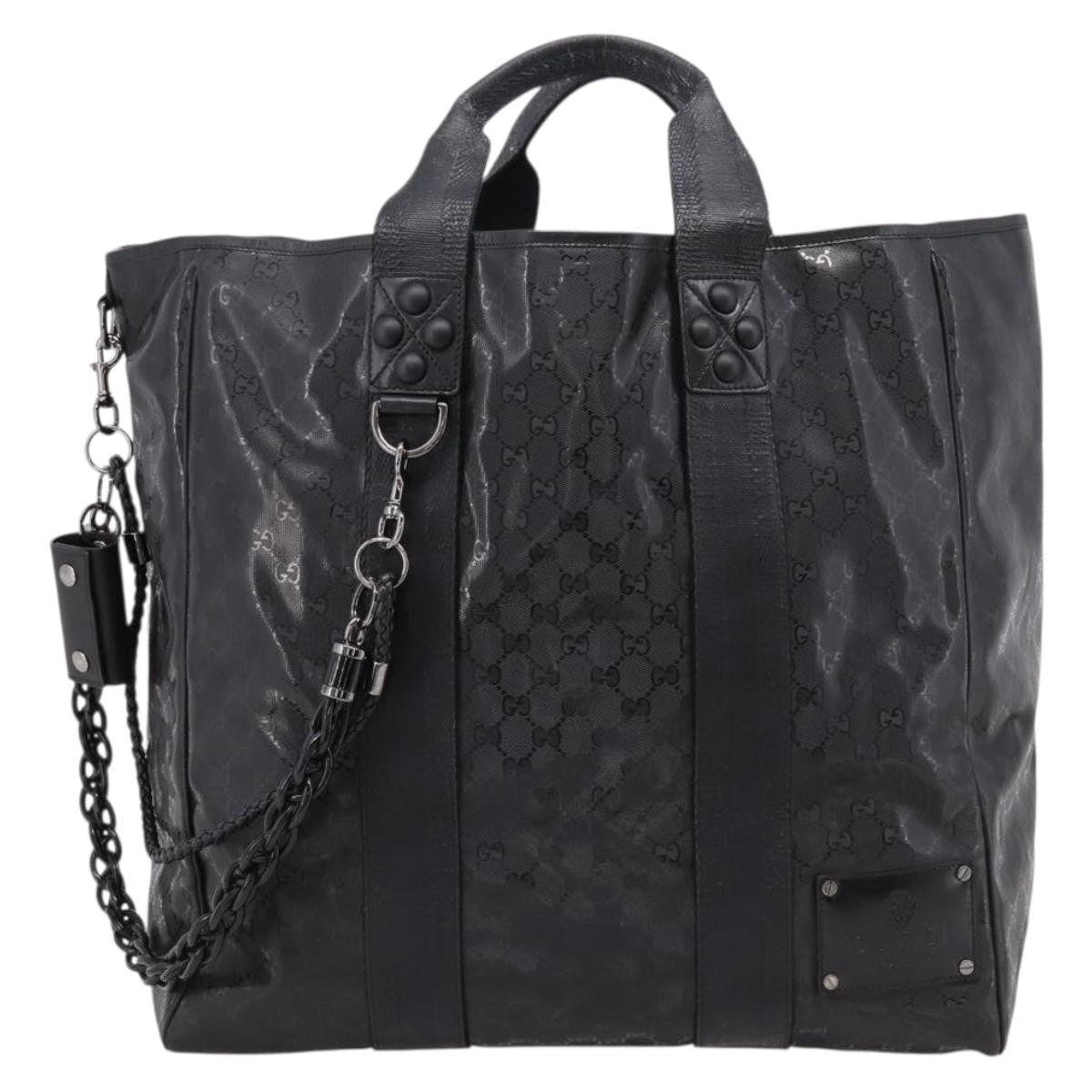 Gucci Indy Tote PVC Leather, Black, PVC, Tote Bag