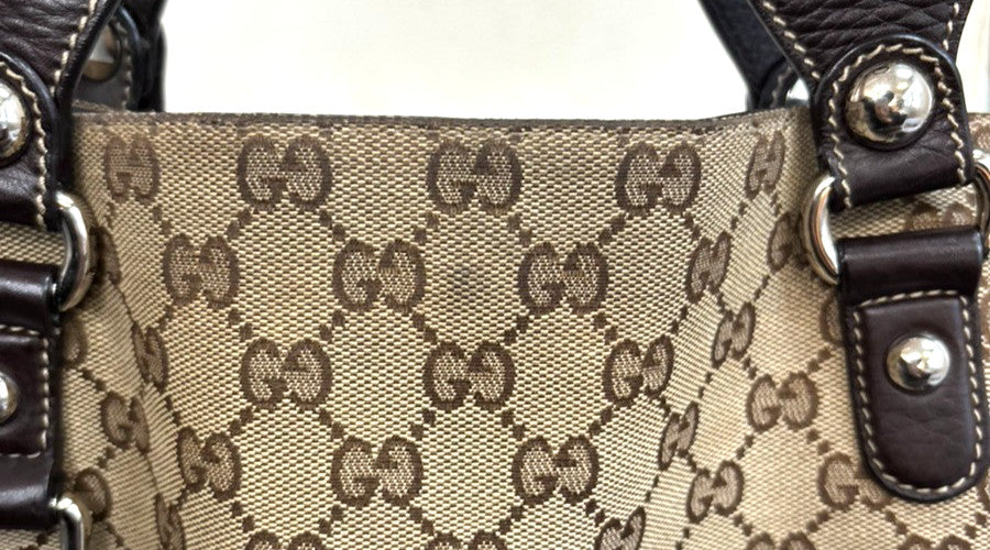 Gucci Icon Bit GG Canvas, Brown, Canvas, Tote Bag