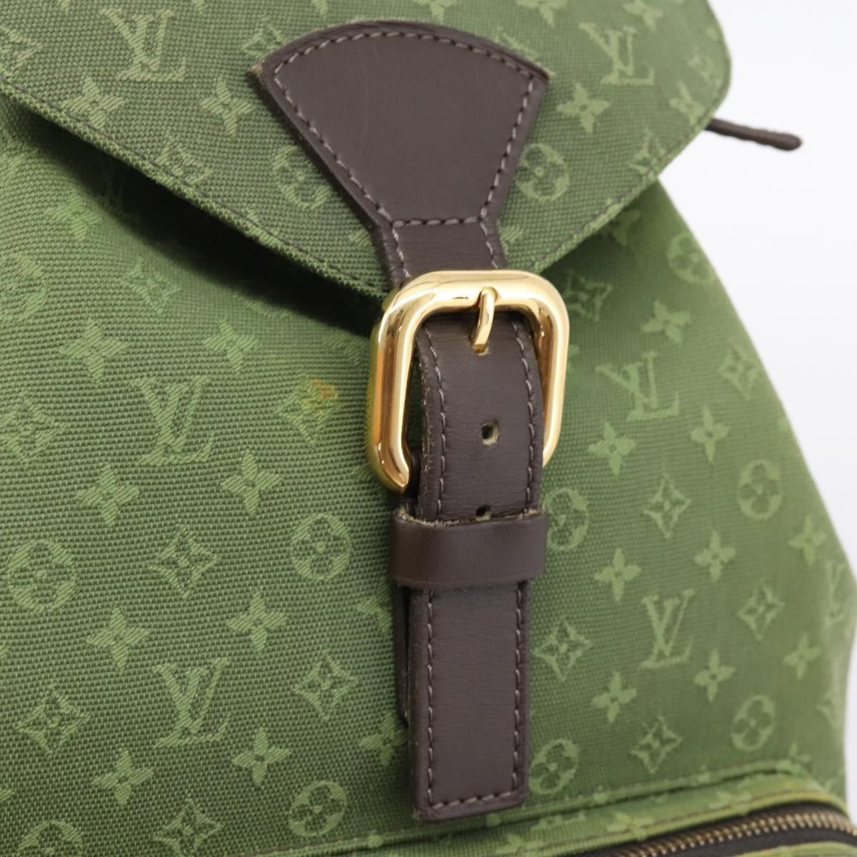 Louis Vuitton Vintage Montsouris Mini Lin, Khaki, Canvas, Backpack