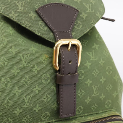 Louis Vuitton Vintage Montsouris Mini Lin, Khaki, Canvas, Backpack