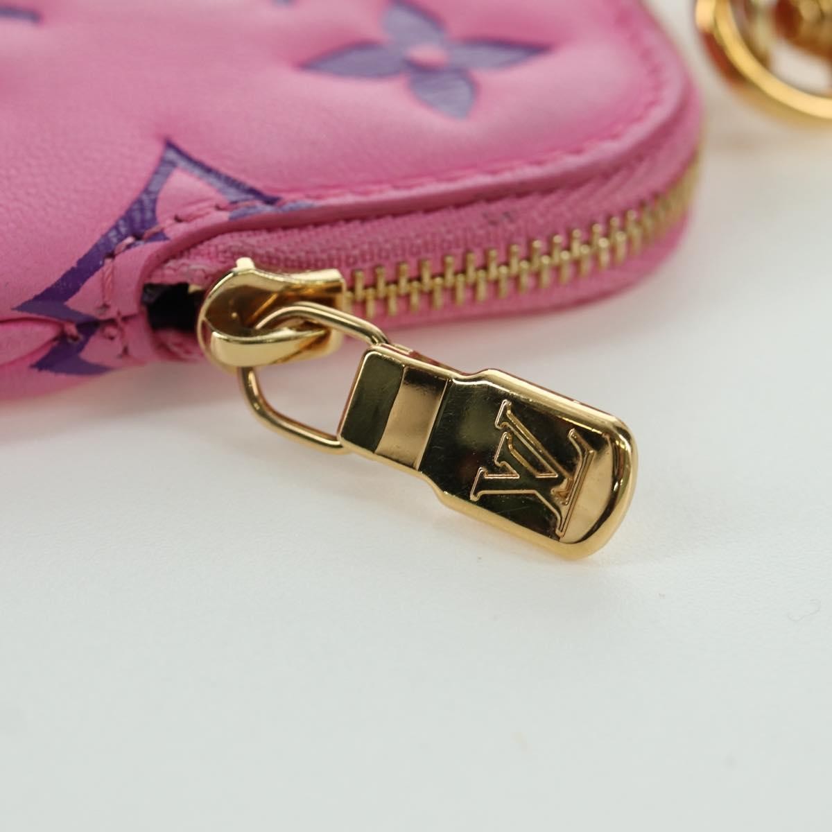 Louis Vuitton Lanyard Multipochette Coin Case Monogram Empreinte, Pink, Canvas, Wallet