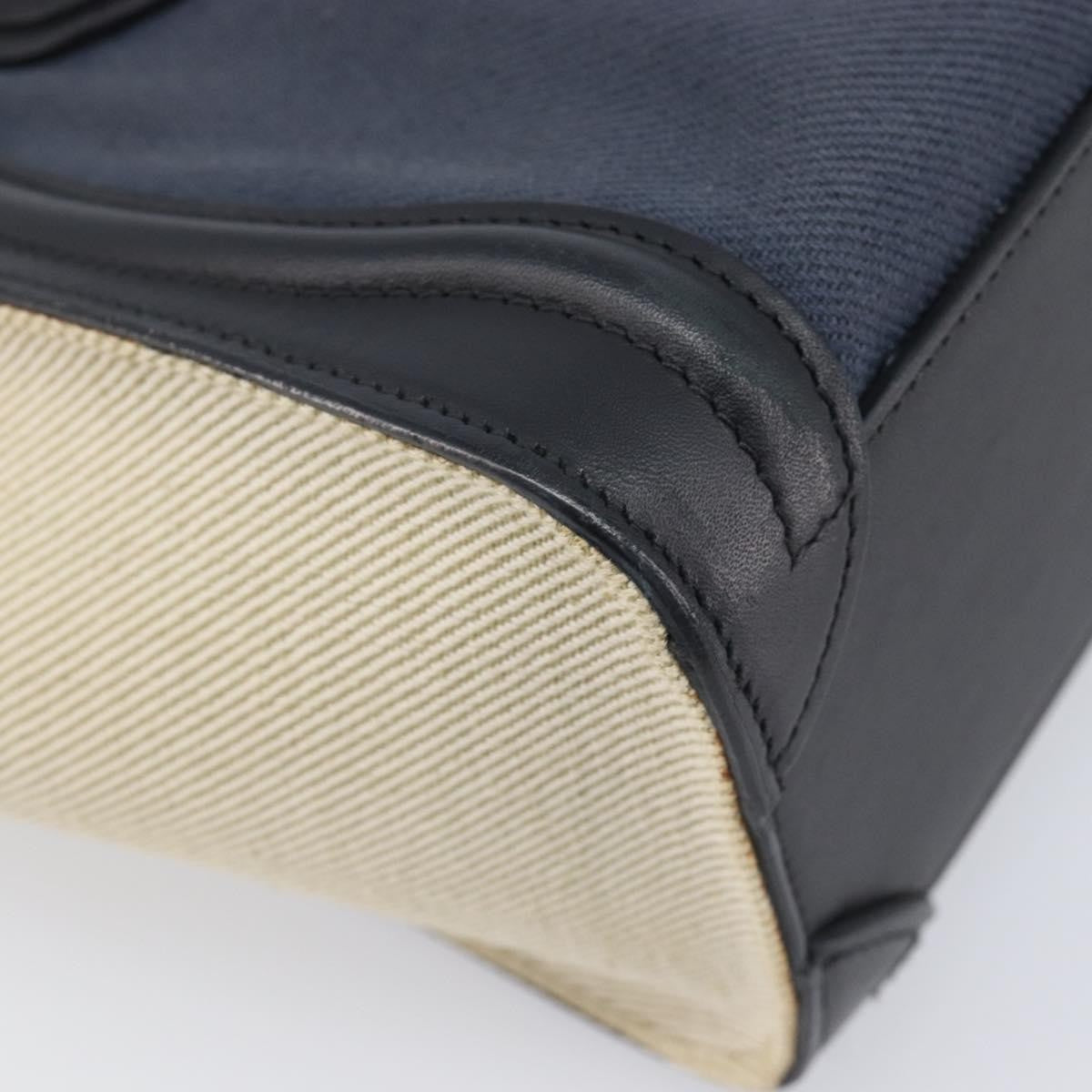 Celine Tricolor Luggage Canvas and Leather, Navy, Canvas, Handbag