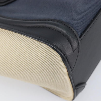 Celine Tricolor Luggage Canvas and Leather, Navy, Canvas, Handbag