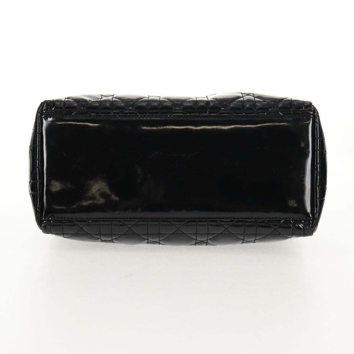 Christian Dior Lady Dior Bag Patent, BLACK, PATENT_LEATHER, Handbag