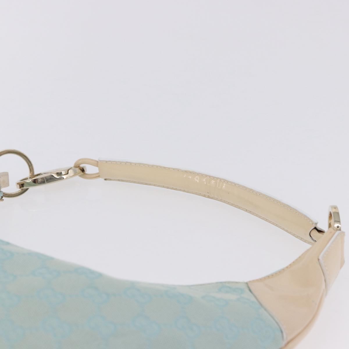 Gucci Vintage Zip Hobo GG Canvas and Patent, Blue, Canvas, Shoulder Bag
