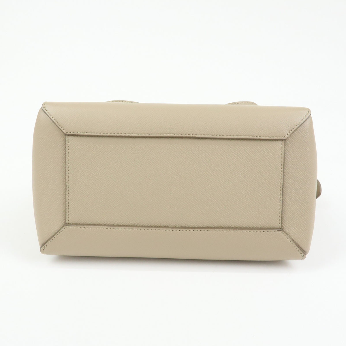 Celine Belt Textured Leather, Beige, Leather, Handbag