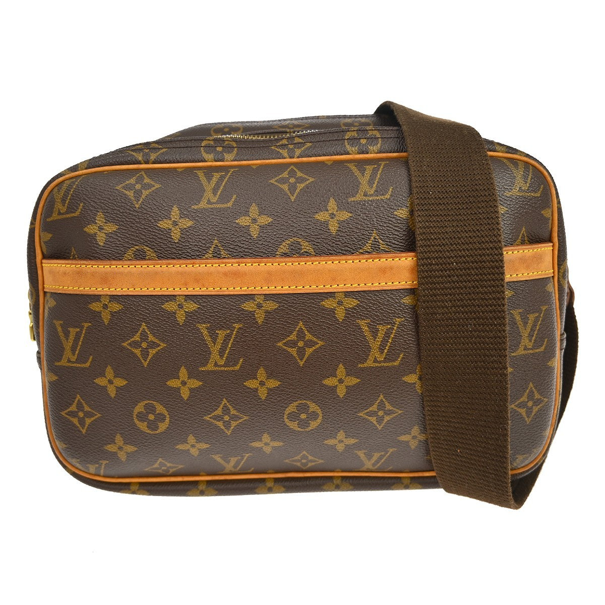 Louis Vuitton Reporter Monogram, Brown, Canvas, Shoulder Bag
