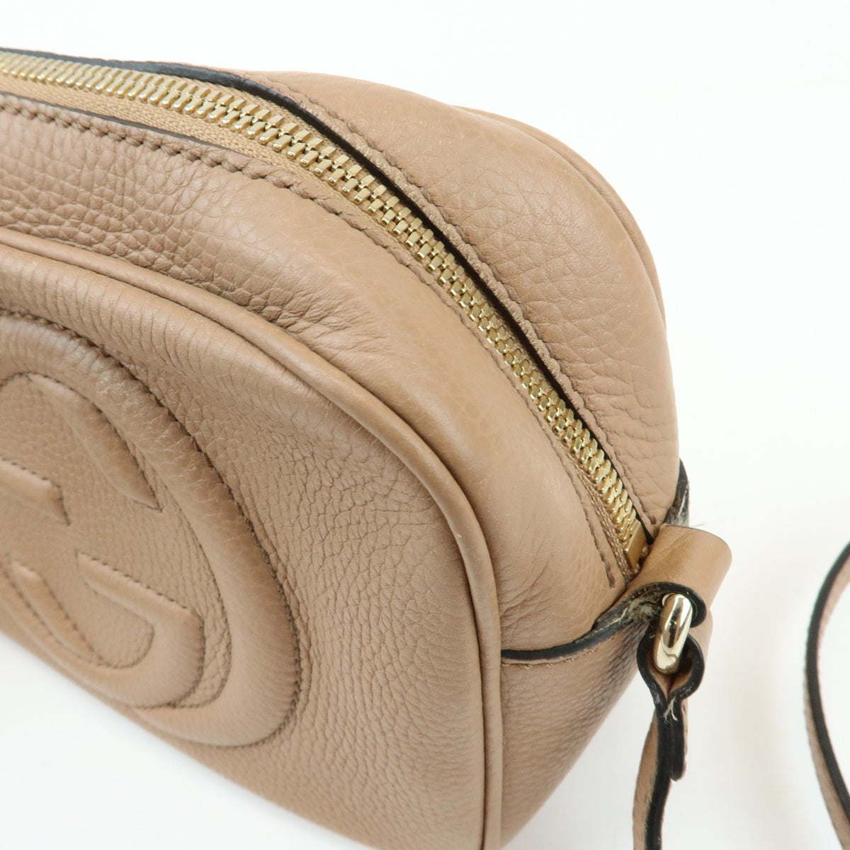 Gucci Soho Disco Leather, Beige, Leather, Crossbody Bag
