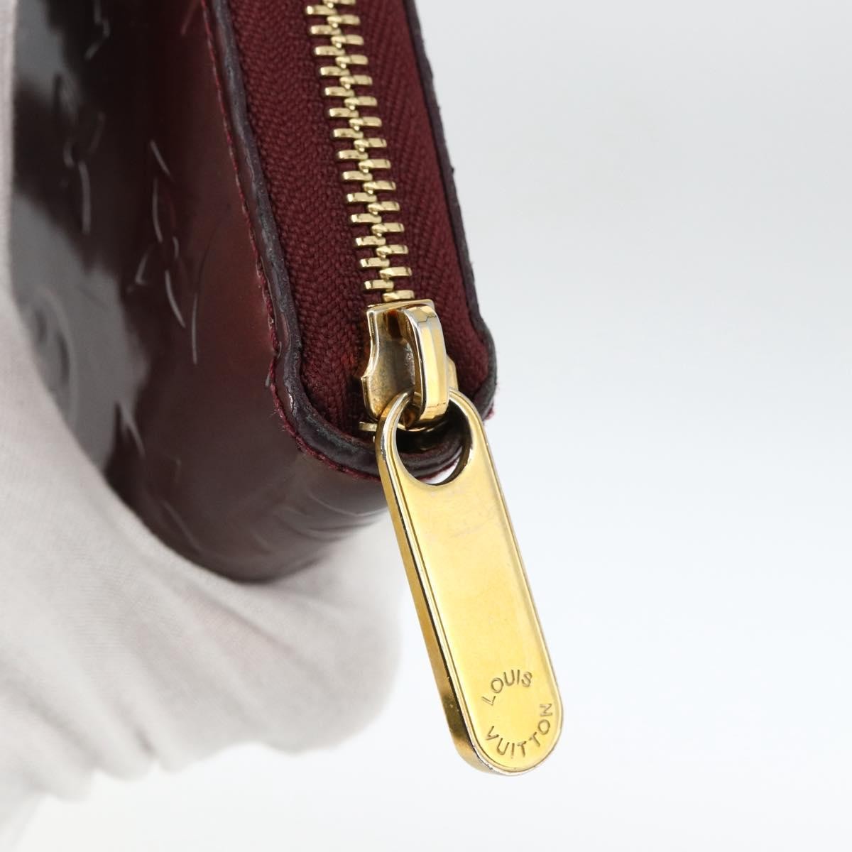 Louis Vuitton Zippy Leather, Red, Patent Leather, Wallet