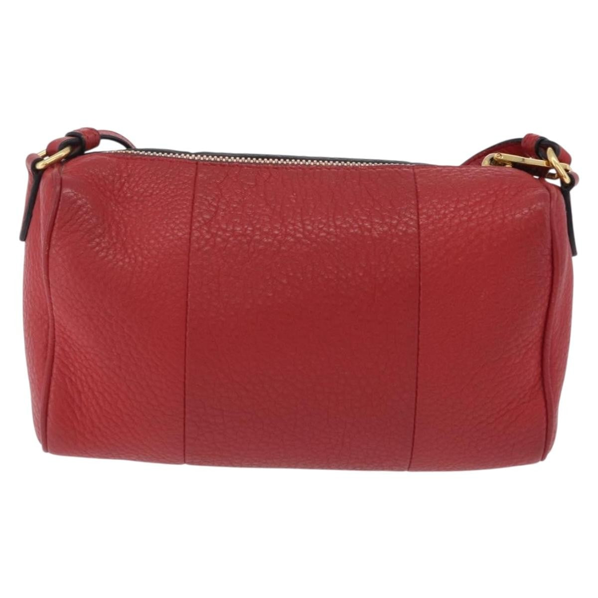 Prada Barrel Vitello Phenix, Red, Leather, Crossbody Bag