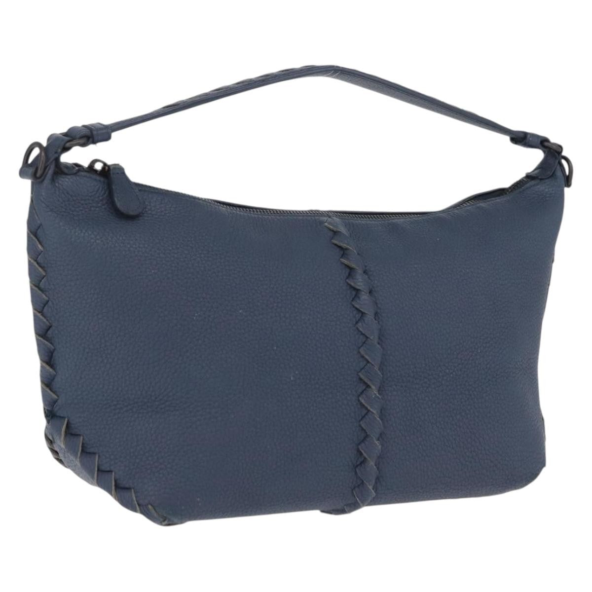 Bottega Veneta Zip Hobo Cervo with Intrecciato Detail, Blue, Leather, Shoulder Bag