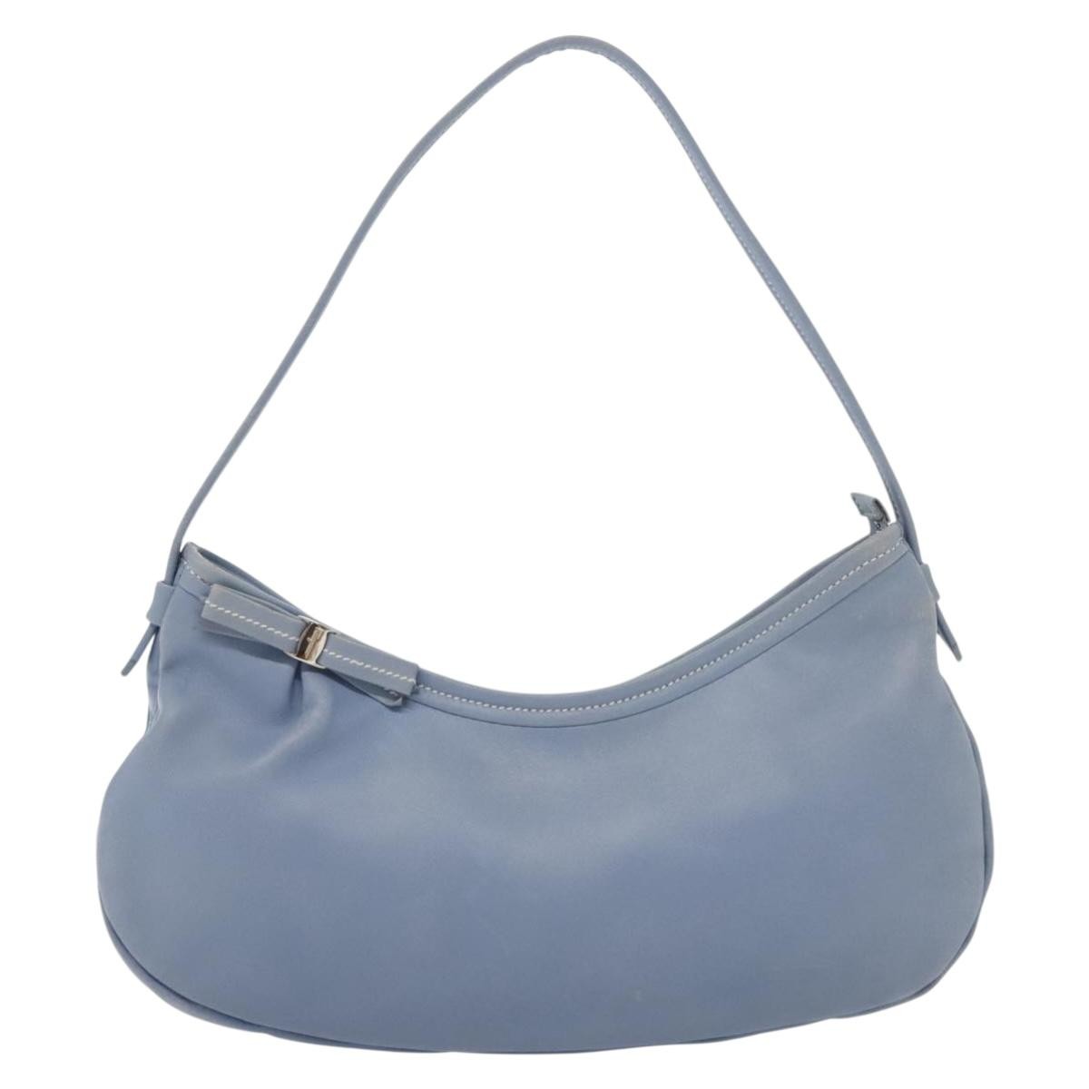 Salvatore Ferragamo Vala Leather, Blue, Leather, Shoulder Bag