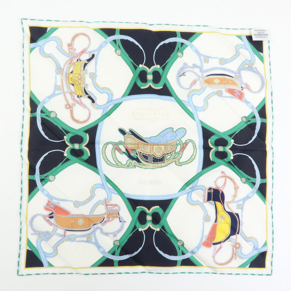 Hermes Carré 42 Silk, Blue, Silk, Scarf