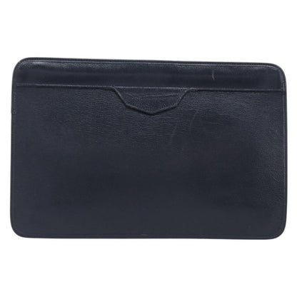 Christian Dior Homme Logo Clutch Leather, Navy, Leather, Clutch
