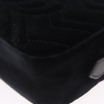 Gucci GG Marmont Crystal Embellished Matelasse Velvet, Black, Velvet, Shoulder Bag