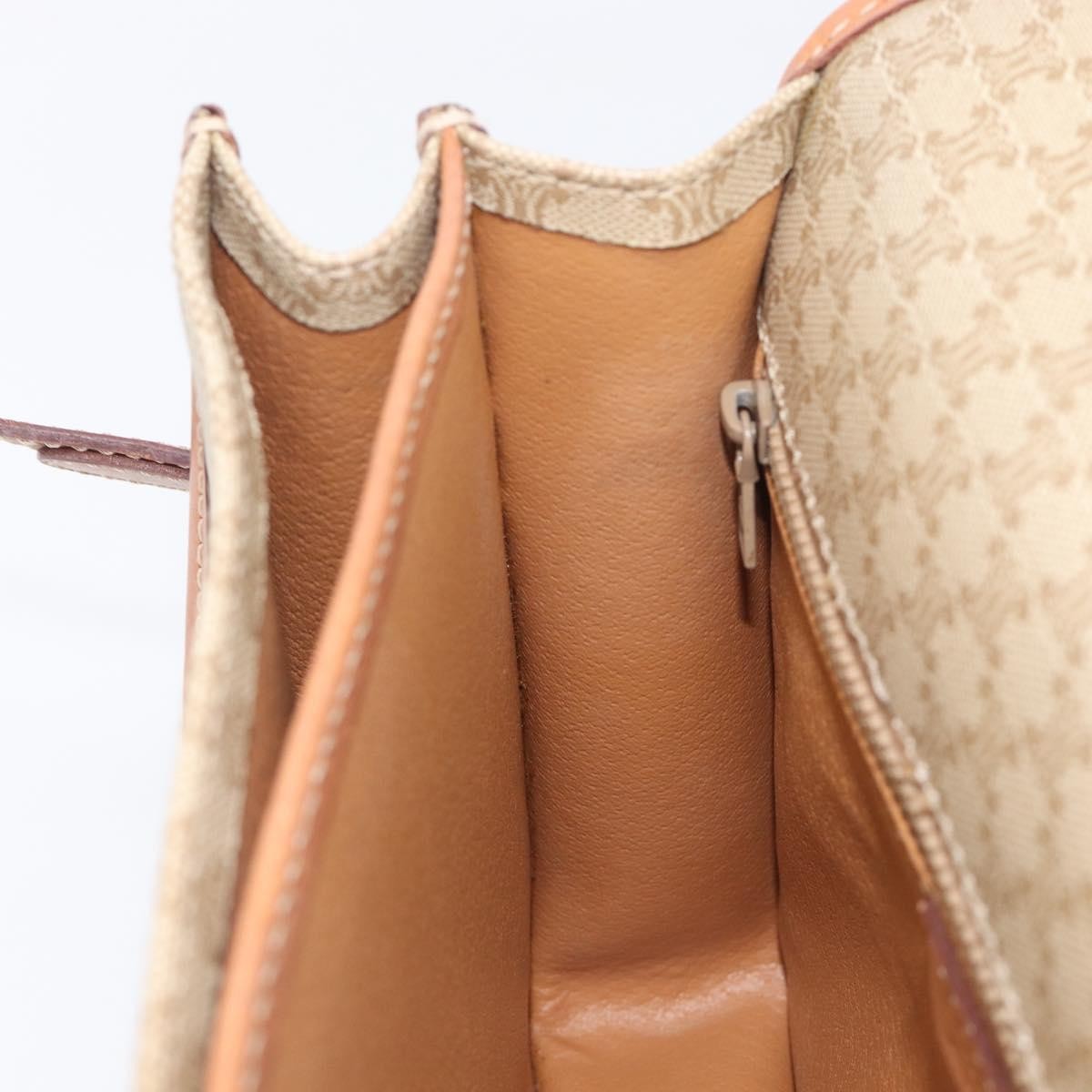Celine Macadam Shoulder Canvas, Beige, Canvas, Crossbody Bag