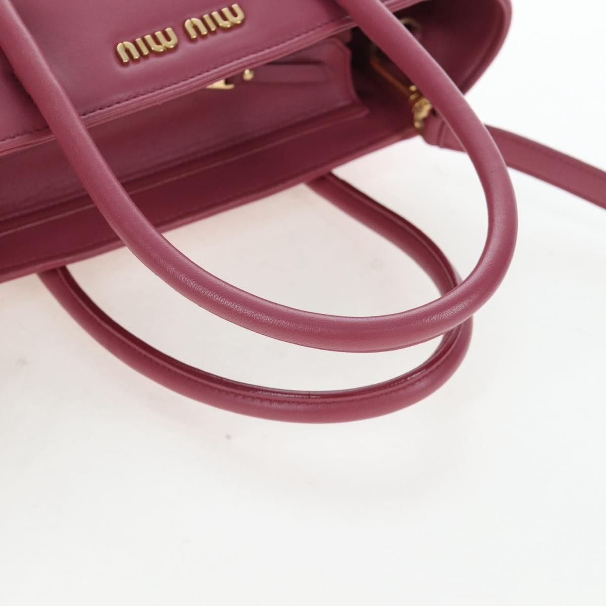 Miu Miu Beau Top Handle Leather, Pink, Leather, Handbag
