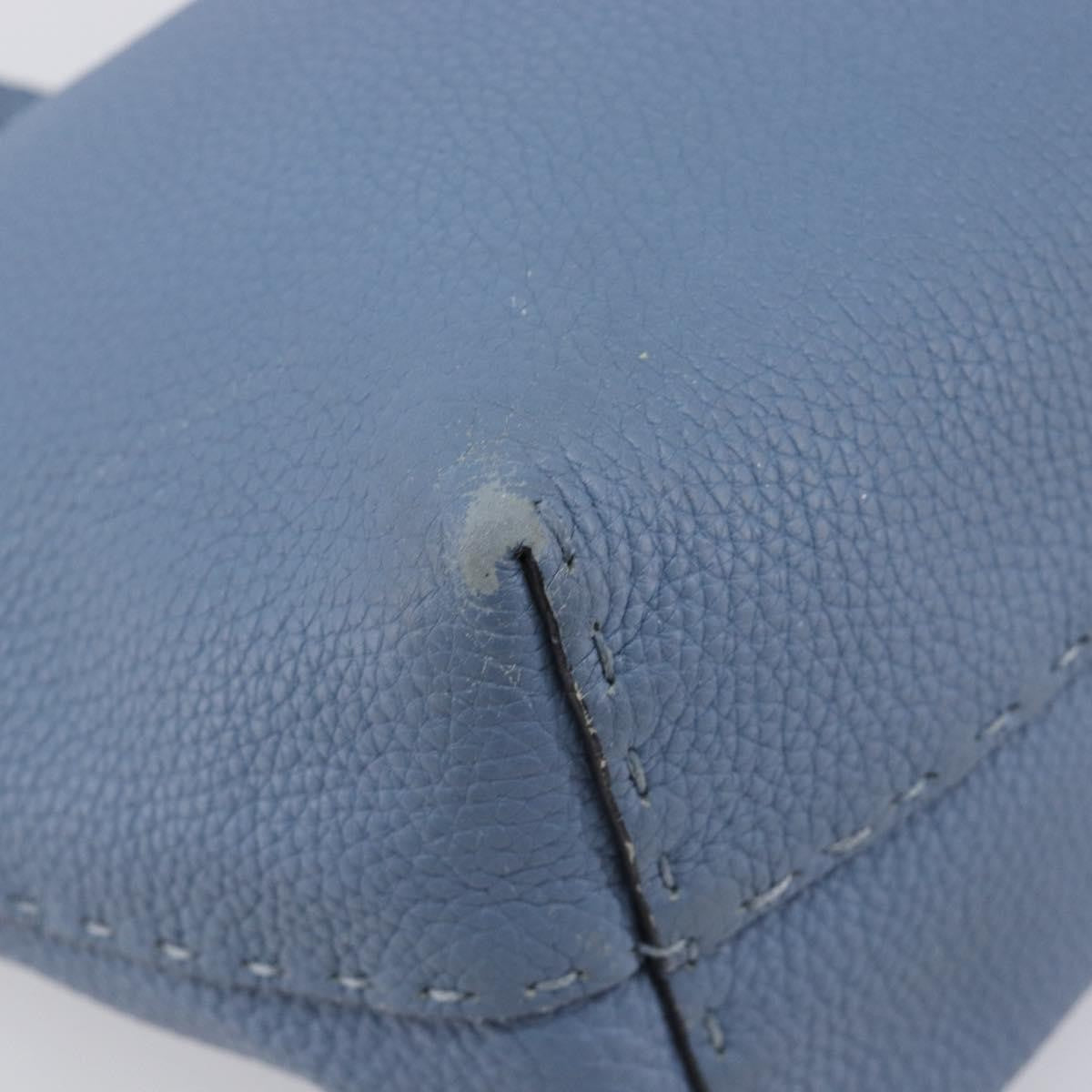 Fendi Selleria Carla Leather, Blue, Leather, Tote Bag