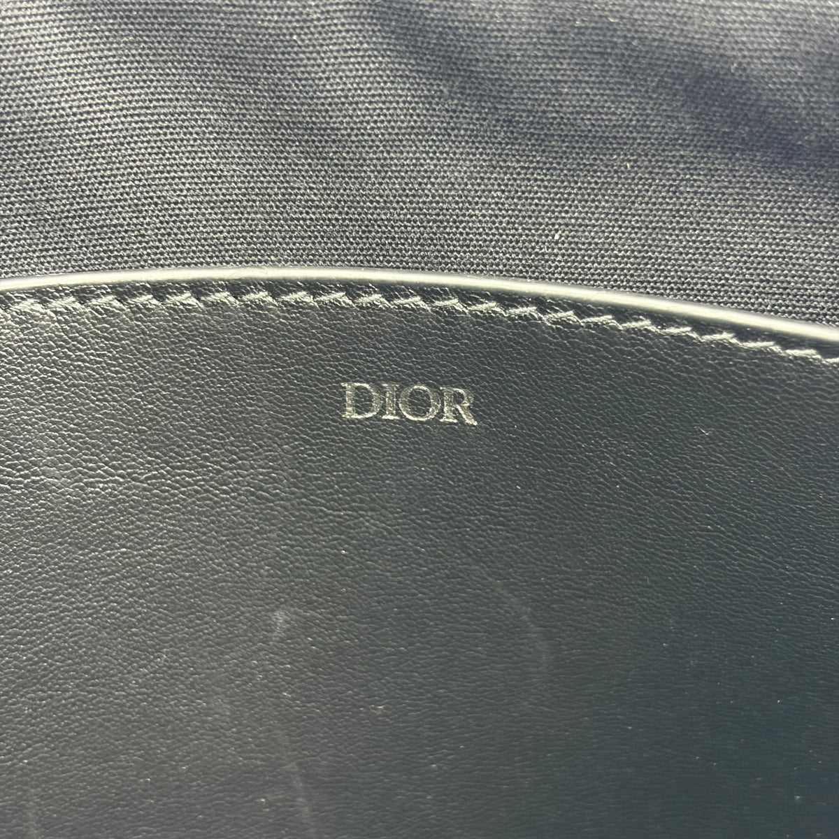 Christian Dior A5 Pouch Printed Oblique Denim, Black, Other, Clutch