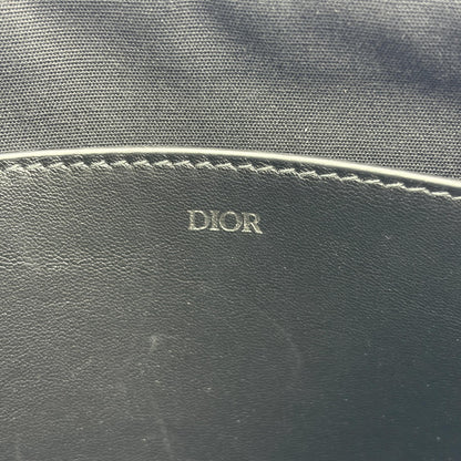 Christian Dior A5 Pouch Printed Oblique Denim, Black, Other, Clutch