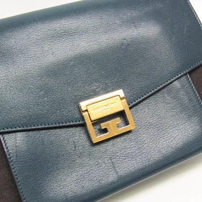 Givenchy GV3 Flap Leather with Suede, Blue, Leather, Handbag