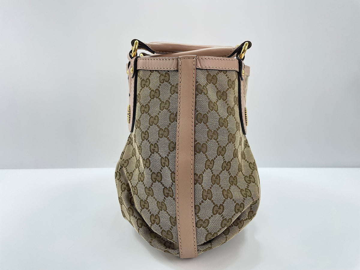 Gucci Scarlett GG Canvas with Leather, Beige, Canvas, Tote Bag