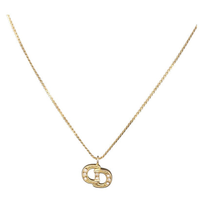 Christian Dior CD Pendant Metal, Gold, Metal, Necklace