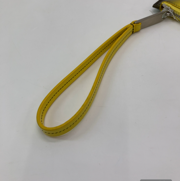 Salvatore Ferragamo Wristlet Clutch Studded Leather, Yellow, Leather, Clutch